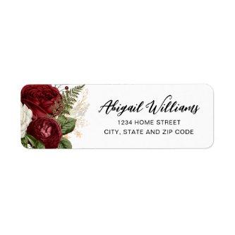 Elegant Red Rose Return Address Label