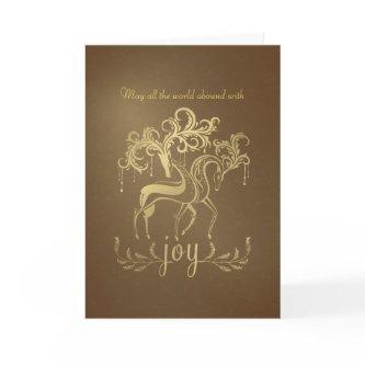 Elegant Reindeer Gold Foil-look Corporate Holiday