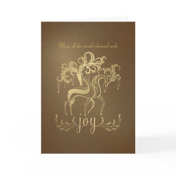 Elegant Reindeer Gold Foil-look Corporate Holiday