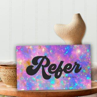 Elegant Retro Gold Fire Opal Stone Refer Referral