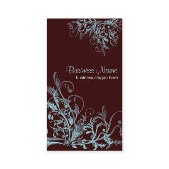 Elegant Retro Turquoise Flower Swirls 3