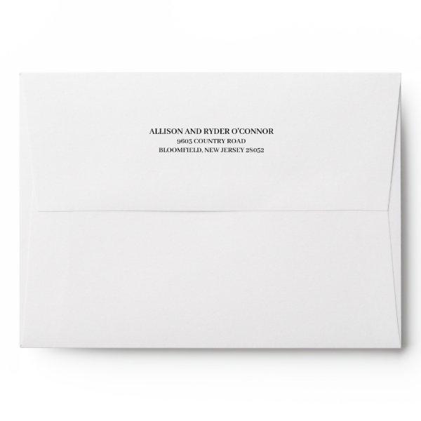 Elegant Return Address Pre Addressed Back Flap Envelope