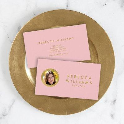 Elegant Rose & Faux Gold Real Estate Profile Photo