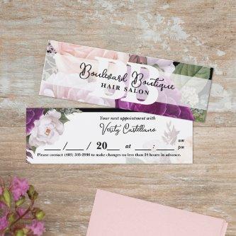 Elegant Rose Floral Salon Bookmark Appointment Mini