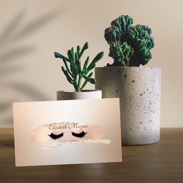 Elegant Rose Gold Brush Stroke,Faux Lashes Mini