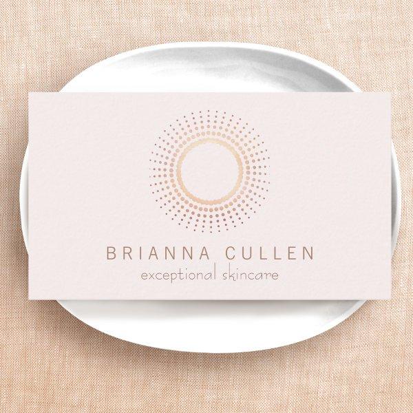 Elegant Rose Gold Circle Aesthetician White