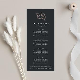 Elegant Rose Gold Conch Shell | Pricing/Services Rack Card