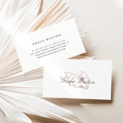 Elegant Rose Gold Conch Shell Script