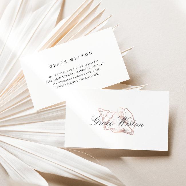 Elegant Rose Gold Conch Shell Script