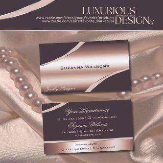 Elegant Rose Gold Curved Decor Lines Shimmering