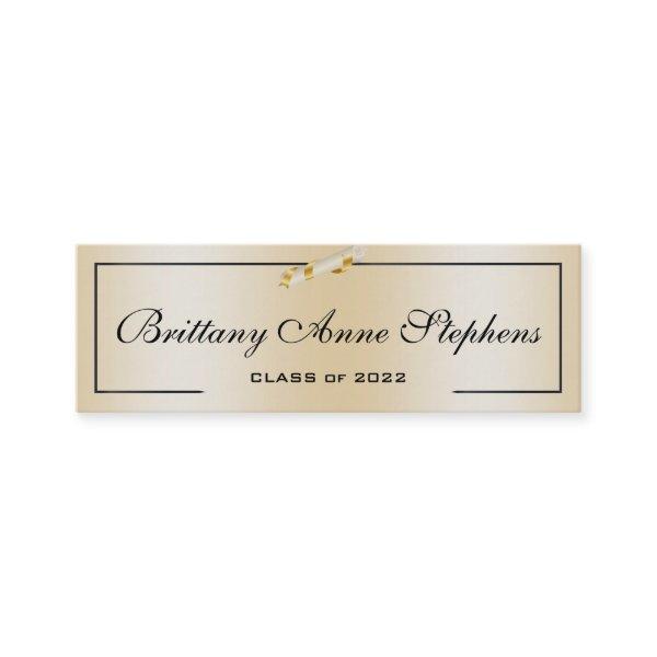 Elegant Rose Gold Diploma Name Card Insert