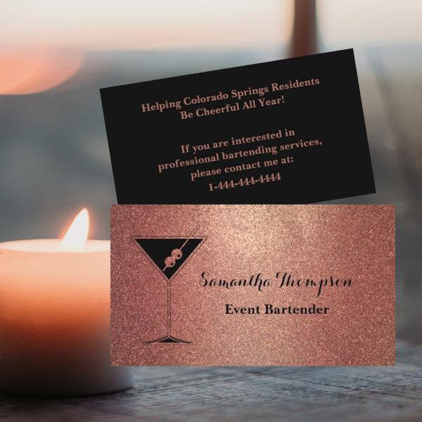 Elegant Rose Gold Event Bartender