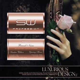 Elegant Rose Gold Faux 3D Monogram Opening Hours