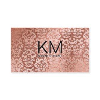 Elegant Rose Gold Foil Damask Pattern