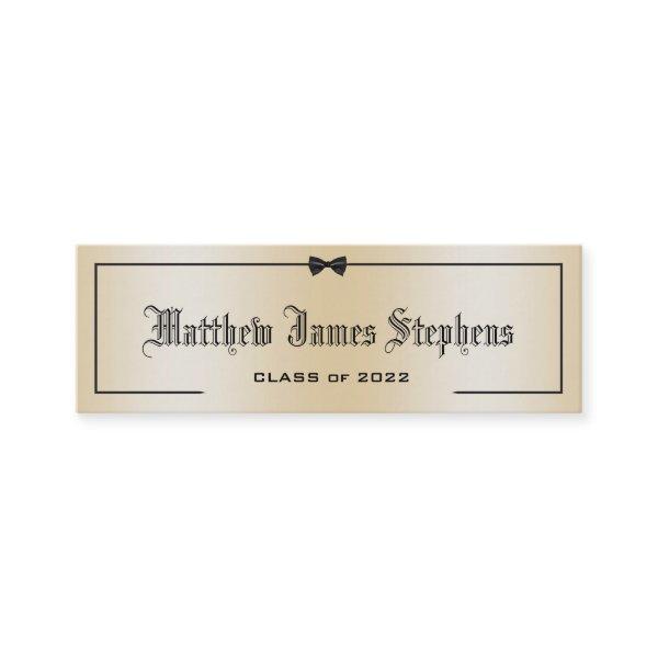 Elegant Rose Gold Formal Graduation Name Card