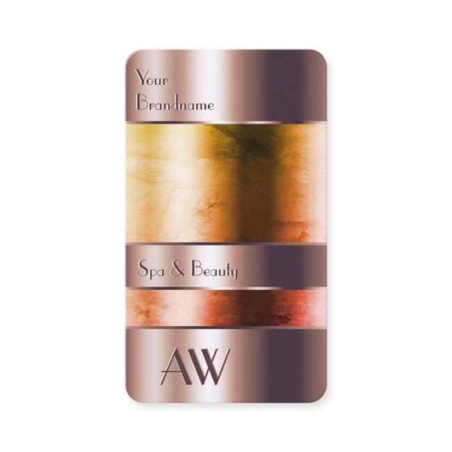 Elegant Rose Gold Glass Can Orange Fluids Initials