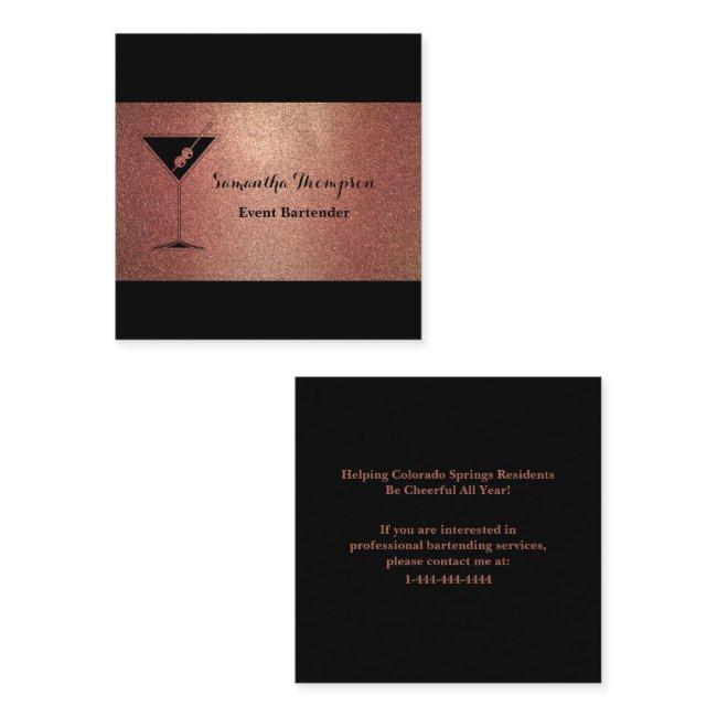 Elegant Rose Gold Glitter Bartender