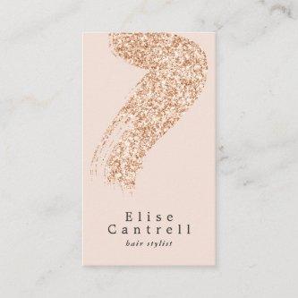Elegant rose gold glitter brushstroke blush pink