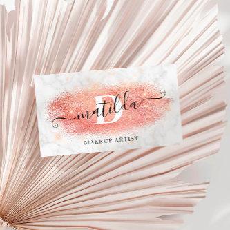 Elegant rose gold glitter marble makeup artist