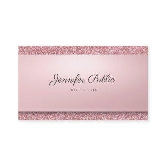 Elegant Rose Gold Glitter Modern Handwritten Name