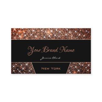 Elegant Rose Gold Glitter Sparkle Black with Photo