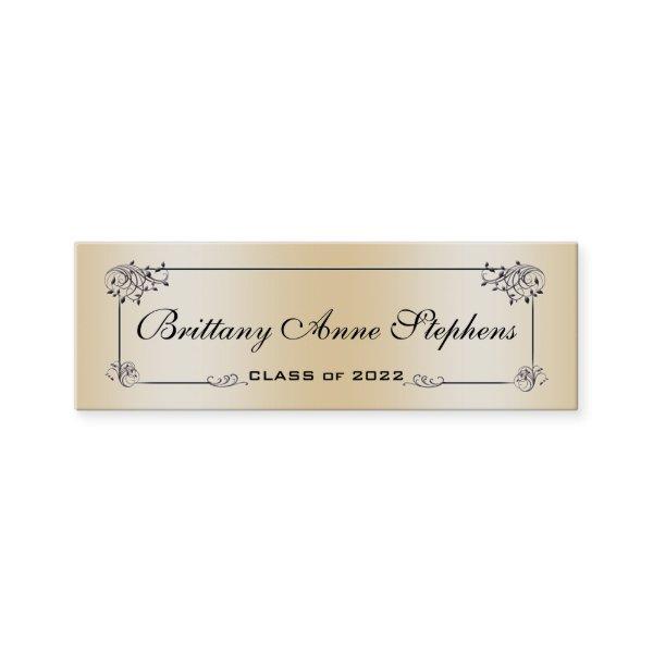 Elegant Rose Gold  Graduation Name Card Insert