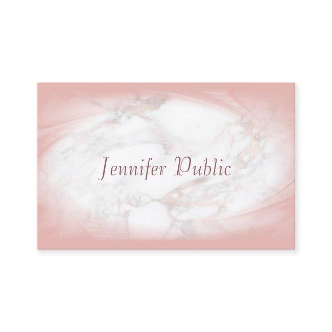 Elegant Rose Gold Marble Handwritten Script Modern