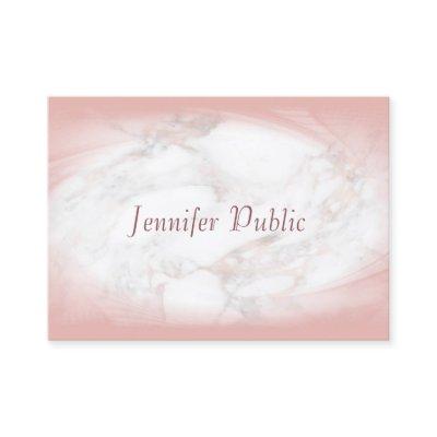 Elegant Rose Gold Marble Handwritten Script Modern