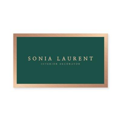 Elegant rose gold metallic forest green minimalist