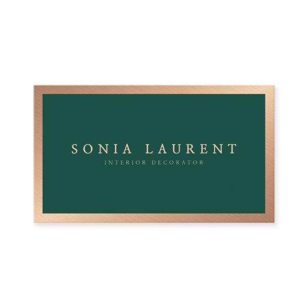 Elegant rose gold metallic forest green minimalist