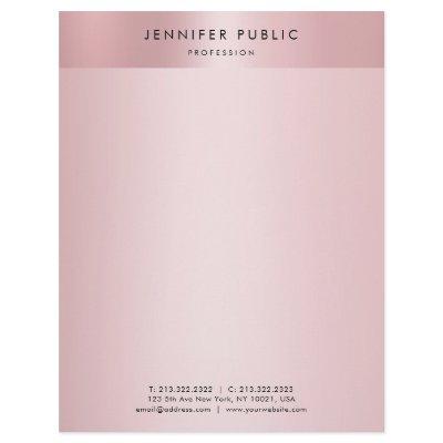 Elegant Rose Gold Modern Minimalist Template Letterhead