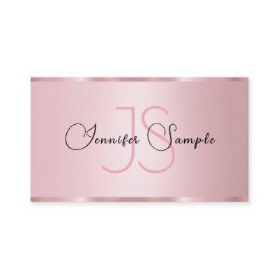 Elegant Rose Gold Monogram Modern Typography