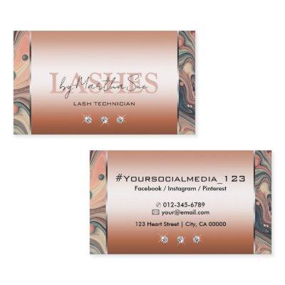 Elegant Rose Gold Noble Marbled with Diamonds