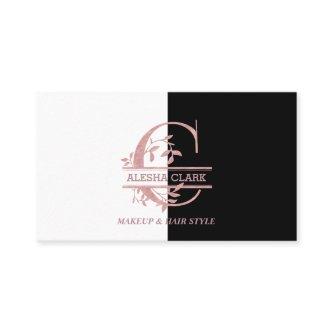 Elegant Rose Gold Split Custom Monogram Letter C