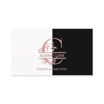 Elegant Rose Gold Split Custom Monogram Letter C