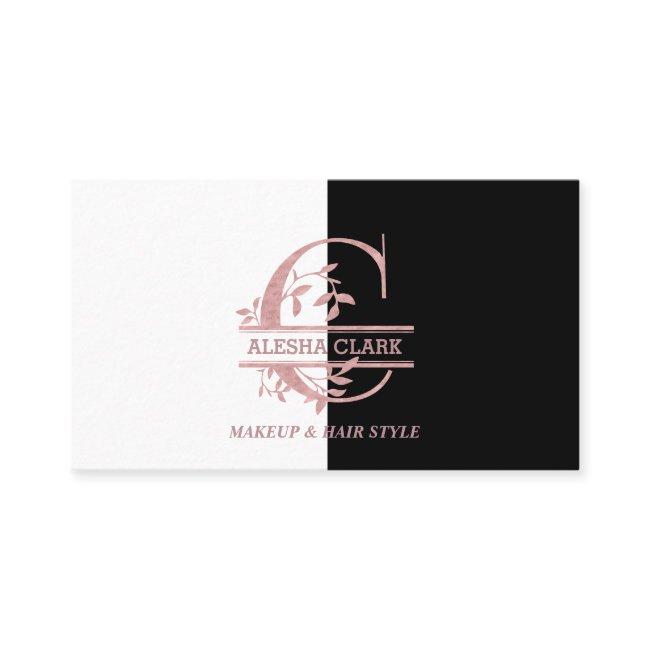 Elegant Rose Gold Split Custom Monogram Letter C