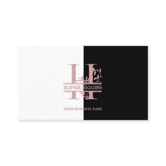 Elegant Rose Gold Split Custom Monogram Letter H