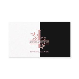 Elegant Rose Gold Split Custom Monogram Letter I