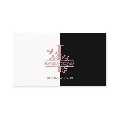 Elegant Rose Gold Split Custom Monogram Letter I