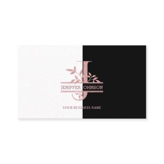 Elegant Rose Gold Split Custom Monogram Letter J