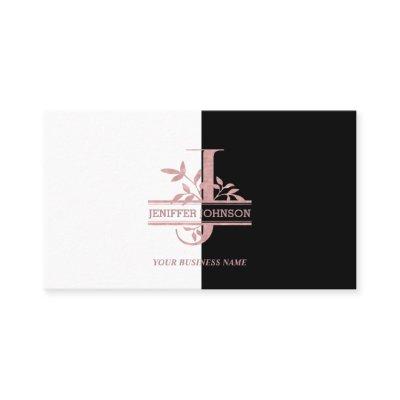 Elegant Rose Gold Split Custom Monogram Letter J