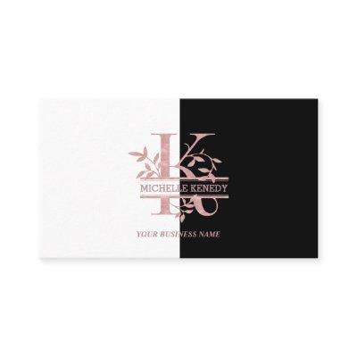 Elegant Rose Gold Split Custom Monogram Letter K