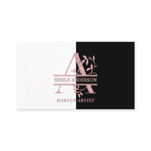 Elegant Rose Gold Split Custom Monogram Logo