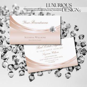 Elegant Rose Gold White with Sparkling Diamond