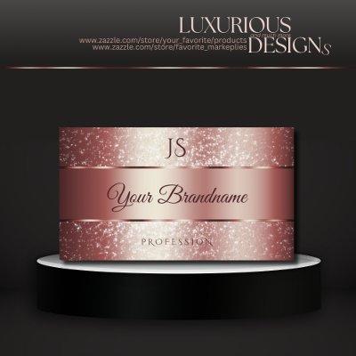 Elegant Rose Red Sparkle Glitter and Initials