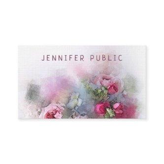 Elegant Roses In Watercolor & Oil Artwork Template