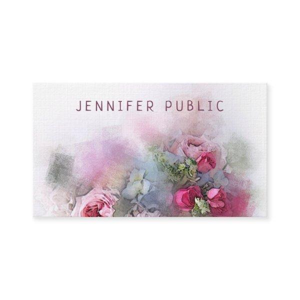 Elegant Roses In Watercolor & Oil Artwork Template