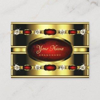 Elegant Royal Gold and Red Marble with Diamonds