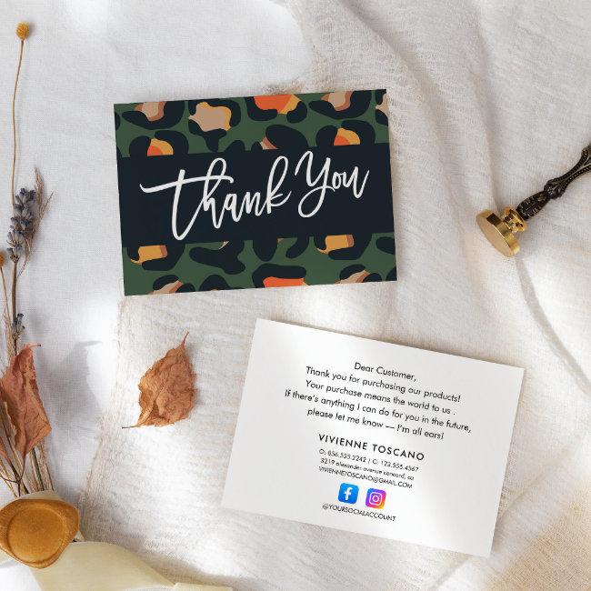 Elegant Safari Thank you for your purchase Enclosure Card