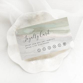 Elegant Sage Green and Gray Watercolor Loyalty Card